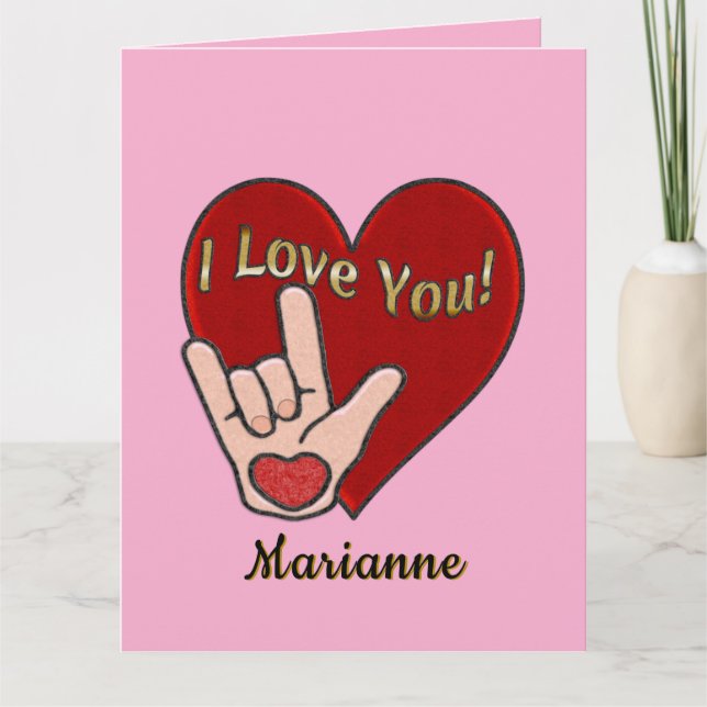 Tarjeta ASL personalizado te amo (Anverso)