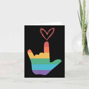 Tarjeta Asl Rainbow Love Symbol Deaf