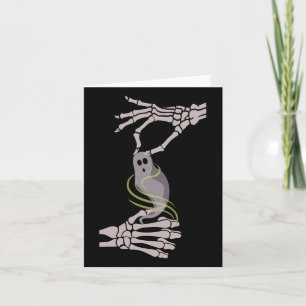 Tarjeta Asl Skeleton Manos Fantasma Halloween