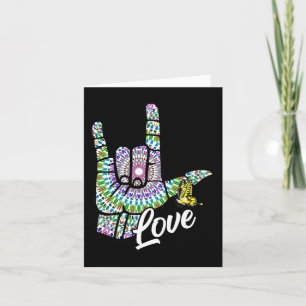Tarjeta ASL Te Ama La Mano Lengua Rótulo Mariposa Sorda Aw