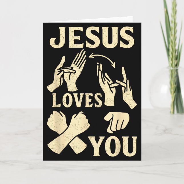 Tarjeta Asl Teacher American Sign Language Christian Jesus (Anverso)