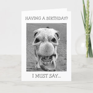 TARJETA ¿ASOMBRAMIENTO DE LA MULA EN EL CUMPLEAÑOS?