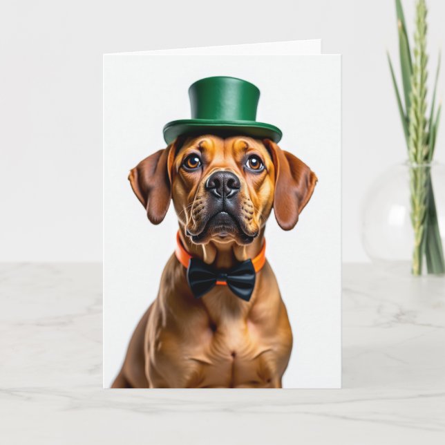Tarjeta Asombrosa de Perro con Sombrero (Anverso)