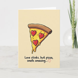 Tarjeta Asombrosa de Pizza Love Stinks