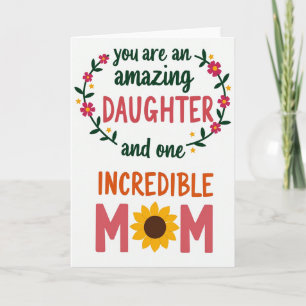 Tarjeta Asombrosa Mamá Floral Hija