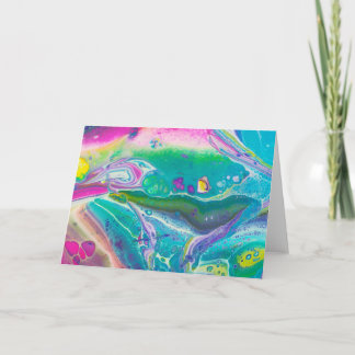 Tarjeta Asombroso arte psicodélico de fluidos acrílicos