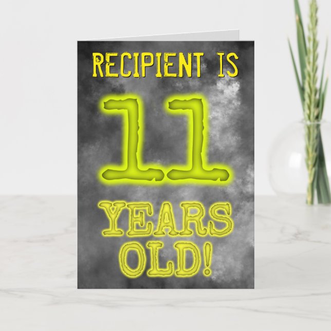 Tarjeta Asombroso Aspecto de Aura "¡11 AÑOS!" + Nombre (Anverso)