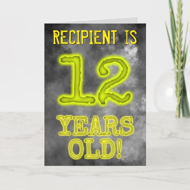 Tarjeta Asombroso Aspecto de Aura "¡12 AÑOS!" + Nombre (Anverso)