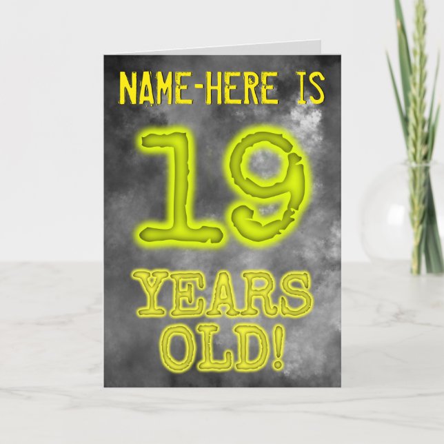 Tarjeta Asombroso Aspecto de Aura "¡19 AÑOS!" + Nombre (Anverso)