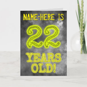 Tarjeta Asombroso Aspecto de Aura "¡22 AÑOS!" + Nombre