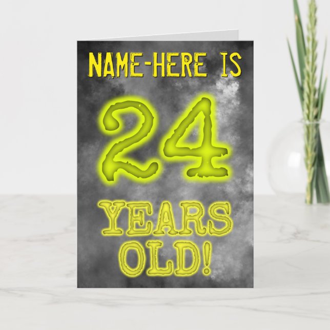 Tarjeta Asombroso Aspecto de Aura "¡24 AÑOS!" + Nombre (Anverso)