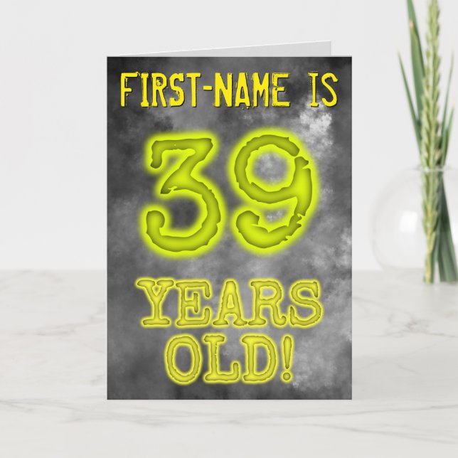 Tarjeta Asombroso Aspecto de Aura "¡39 AÑOS!" + Nombre (Anverso)