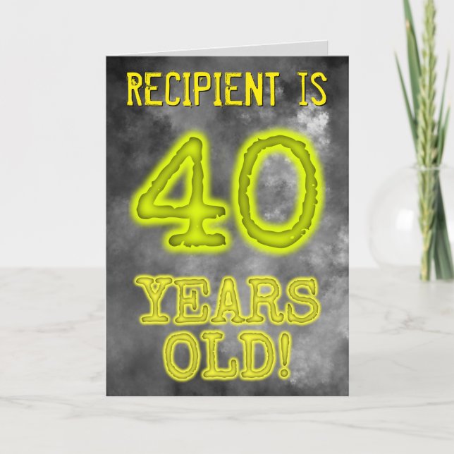 Tarjeta Asombroso Aspecto de Aura "¡40 AÑOS!" + Nombre (Anverso)