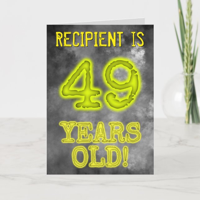 Tarjeta Asombroso Aspecto de Aura "¡49 AÑOS!" + Nombre (Anverso)