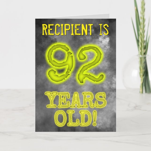 Tarjeta Asombroso Aspecto de Aura "¡92 AÑOS!" + Nombre (Anverso)