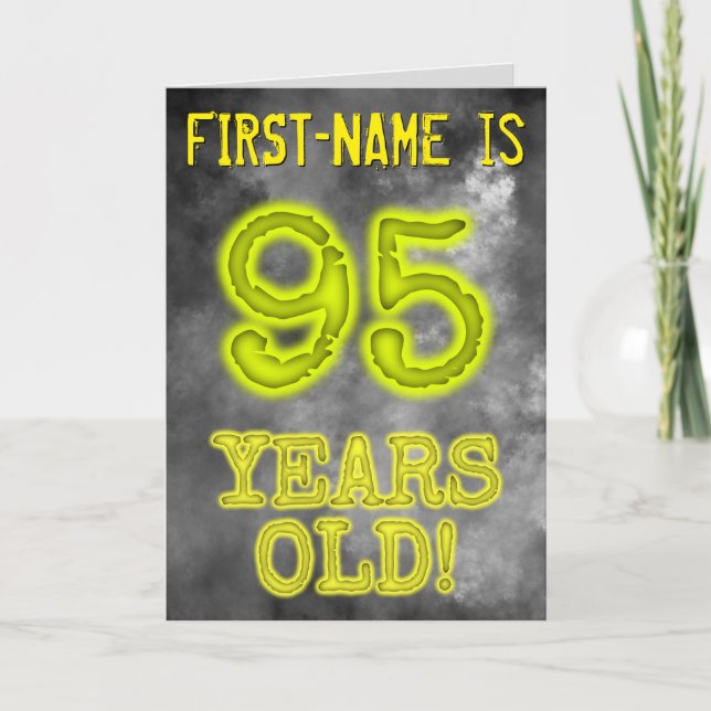 Tarjeta Asombroso Aspecto de Aura "¡95 AÑOS!" + Nombre (Anverso)