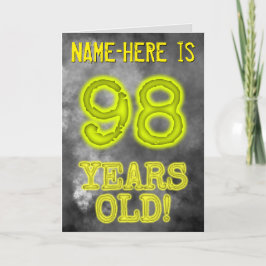 Tarjeta Asombroso Aspecto de Aura "¡98 AÑOS!" + Nombre
