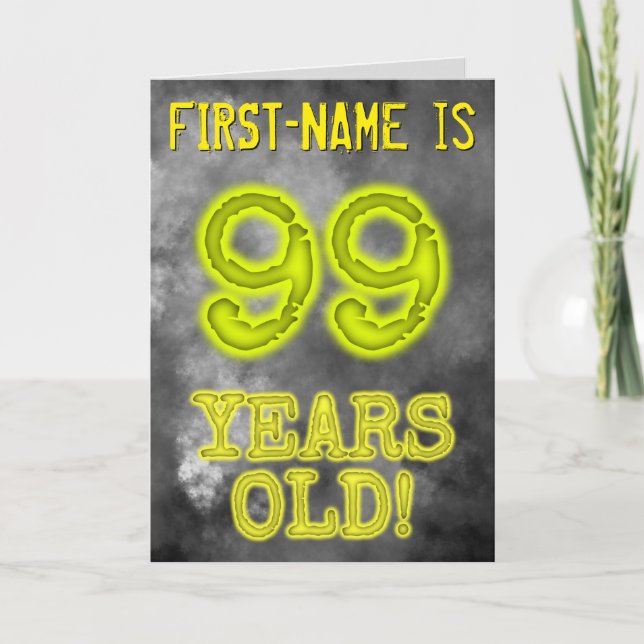 Tarjeta Asombroso Aspecto de Aura "¡99 AÑOS!" + Nombre (Anverso)