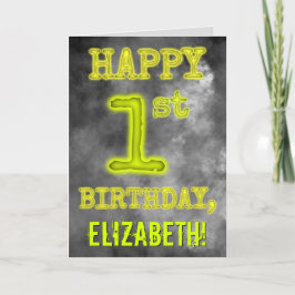 Tarjeta Asombroso aspecto de Aura FELIZ PRIMER CUMPLEAÑOS