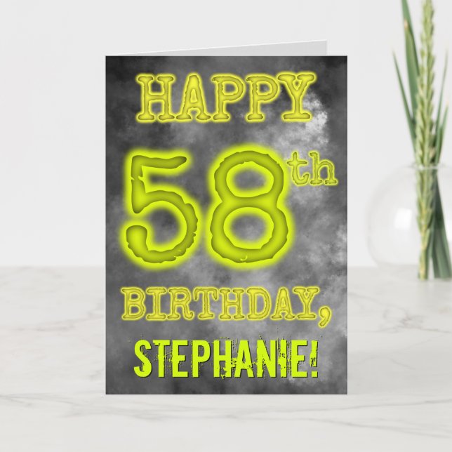 Tarjeta Asombroso Aura luce FELIZ 58º CUMPLEAÑOS (Anverso)