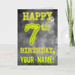 Tarjeta Asombroso Aura luce "FELIZ 7° CUMPLEAÑOS"