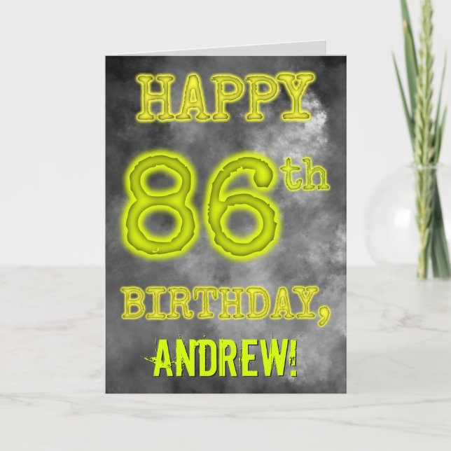 Tarjeta Asombroso Aura luce FELIZ 86º CUMPLEAÑOS (Anverso)
