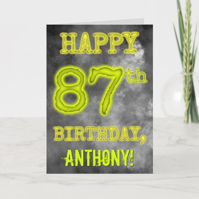 Tarjeta Asombroso Aura luce FELIZ 87º CUMPLEAÑOS (Anverso)