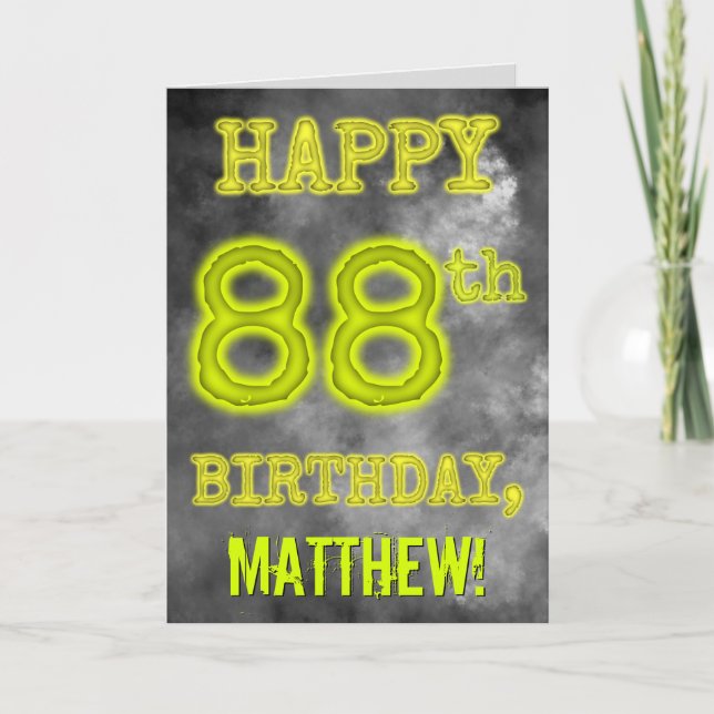 Tarjeta Asombroso Aura luce FELIZ 88º CUMPLEAÑOS (Anverso)