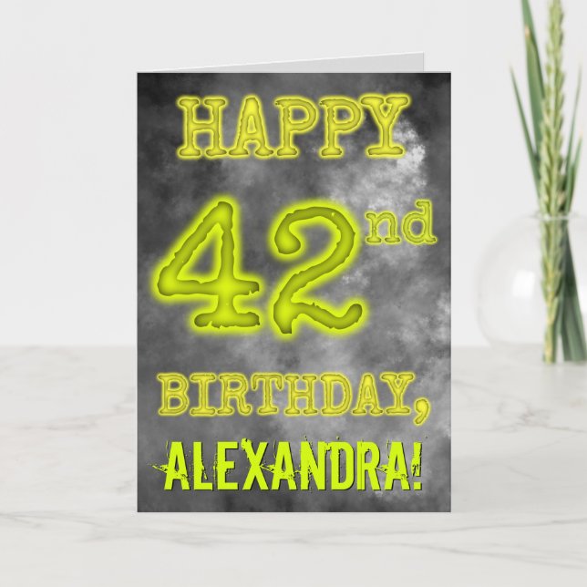 Tarjeta Asombroso Aura luce FELIZ CUMPLEAÑOS 42 (Anverso)