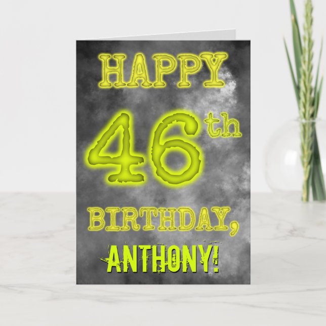 Tarjeta Asombroso Aura luce FELIZ CUMPLEAÑOS 46 (Anverso)
