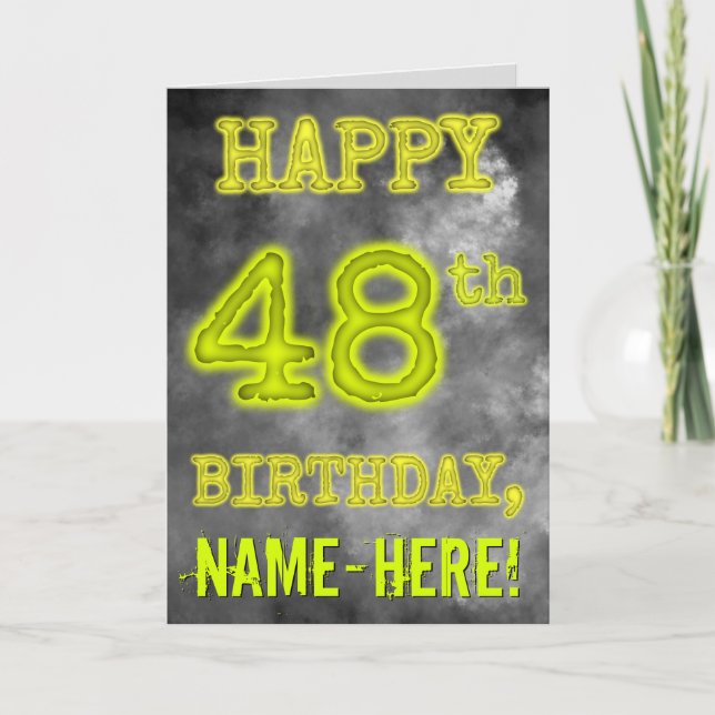 Tarjeta Asombroso Aura luce FELIZ CUMPLEAÑOS 48 (Anverso)