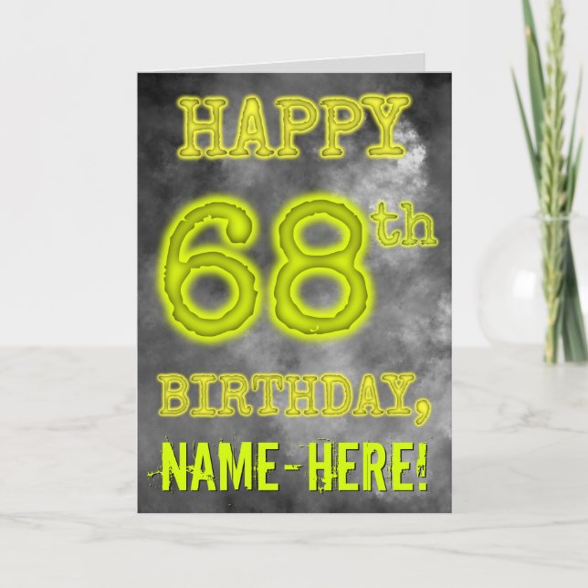 Tarjeta Asombroso Aura luce FELIZ CUMPLEAÑOS 68 (Anverso)
