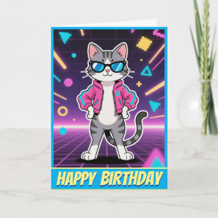 Tarjeta Asombroso gato Guay Retro Gamer