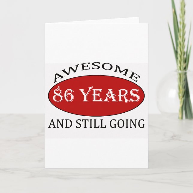 Tarjeta asombrosos diseños de cumpleaños de 86 años (Anverso)