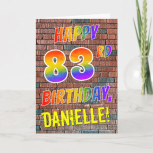 Tarjeta Aspecto Arcoíris Inspirado en Grafitis FELIZ CUMPL