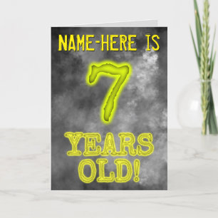 Tarjeta Aspecto de Aura Brillante Espeluznante "¡7 AÑOS!" 