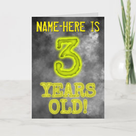 Tarjeta Aspecto de Aura Brillante y Espeluznante "¡3 AÑOS!