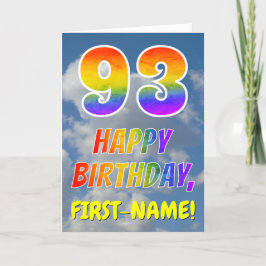 Tarjeta Aspecto del arcoiris "93" y "FELIZ CUMPLEAÑOS", nu