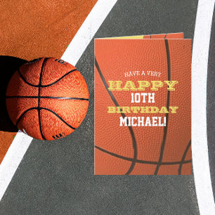Tarjeta Aspecto del baloncesto Añade tu nombre y cumpleaño