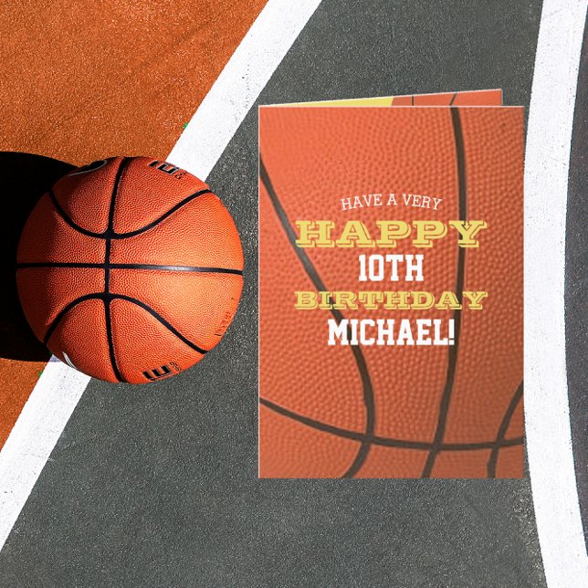 Tarjeta Aspecto del baloncesto Añade tu nombre y cumpleaño (Subido por el creador)