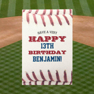 Tarjeta Aspecto del béisbol Añadir su nombre y cumpleaños