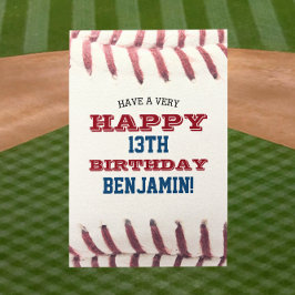 Tarjeta Aspecto del béisbol Añadir su nombre y cumpleaños 