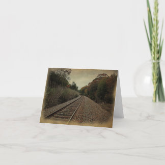 Tarjeta Aspecto vintage Autumn Railway Landscape 2