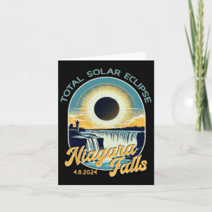 Tarjeta Aspecto vintage Eclipse solar total Cataratas del