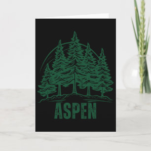 Tarjeta Aspen Colorado Montañas Esquí Pino Árbol Exterior