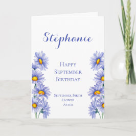 Tarjeta Aster de Flores en el Mes de Nacimiento de Septiem