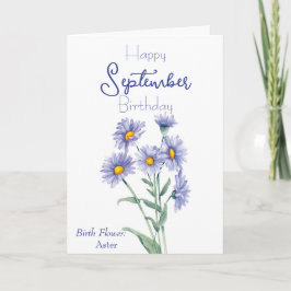 Tarjeta Aster September Birth Flower Cumpleaños