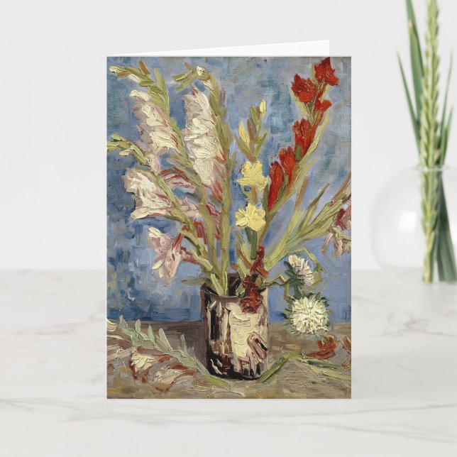 Tarjeta Asters de Gladioli y China | Vincent van Gogh (Anverso)