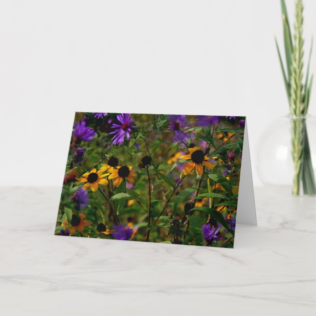 Tarjeta Asters Under Glass (Anverso)