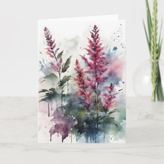 Tarjeta Astilbe - Watercolor flowers
